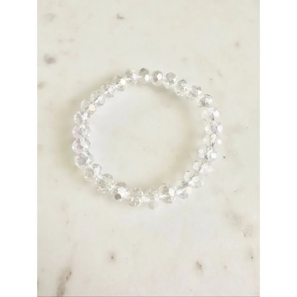 Clear sparkly bead stretch bracelet